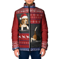 Lovely Beagle Christmas Padded Jacket Xmas Holiday Patterns - Wonder Print Shop