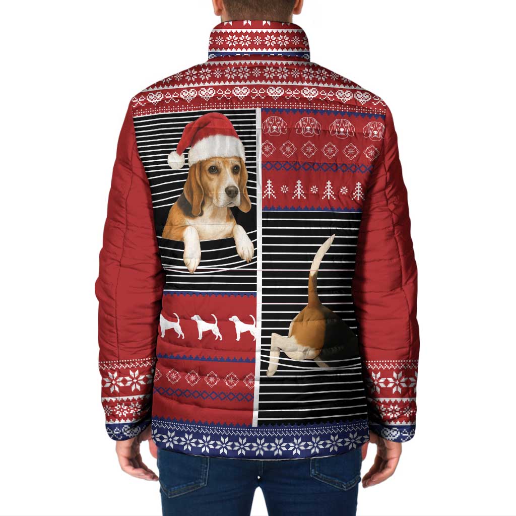 Lovely Beagle Christmas Padded Jacket Xmas Holiday Patterns - Wonder Print Shop