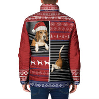Lovely Beagle Christmas Padded Jacket Xmas Holiday Patterns - Wonder Print Shop