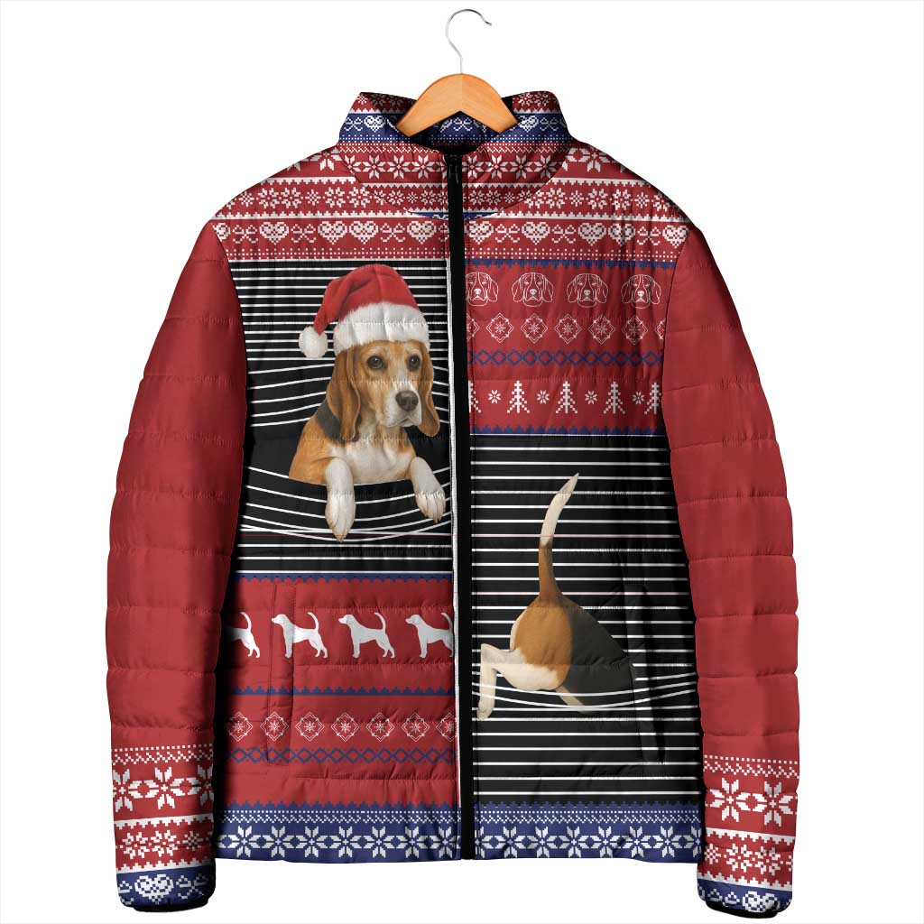 Lovely Beagle Christmas Padded Jacket Xmas Holiday Patterns - Wonder Print Shop