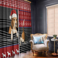 Lovely Beagle Christmas Window Curtain Xmas Holiday Patterns - Wonder Print Shop