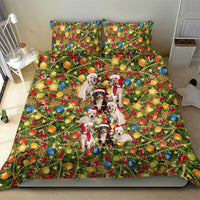 Christmas Dogs Bedding Set with Santa Hats and Festive Ornament Pattern - Wonder Print Shop