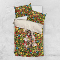 Christmas Dogs Bedding Set with Santa Hats and Festive Ornament Pattern - Wonder Print Shop