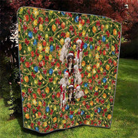 Christmas Dogs Quilt with Santa Hats and Festive Ornament Pattern - Wonder Print Shop