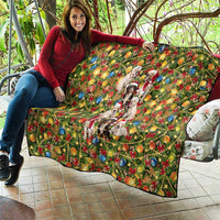 Christmas Dogs Quilt with Santa Hats and Festive Ornament Pattern - Wonder Print Shop