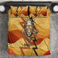 Pakhet Lion Head Bedding Set with Claw Marks in Fiery Ancient Egyptian Motif