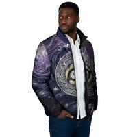 Pakhet Panther Padded Jacket with Cosmic Feline Eye on Starry Night River