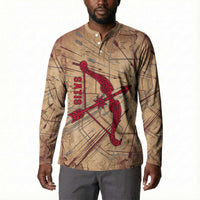 Satis Button Sweatshirt with Fiery Bow and Arrow in Ancient Egyptian Warrior