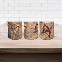 Satis Ceramic Mug with Fiery Bow and Arrow in Ancient Egyptian Warrior