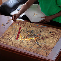 Satis Puzzle with Fiery Bow and Arrow in Ancient Egyptian Warrior