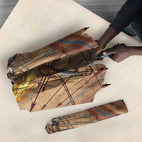 Satis Umbrella with Fiery Bow and Arrow in Ancient Egyptian Warrior