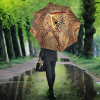 Satis Umbrella with Fiery Bow and Arrow in Ancient Egyptian Warrior
