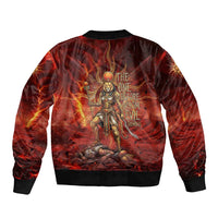 Sekhmet Bomber Jacket Egyptian Fiery Lioness Head and Ancient Warrior