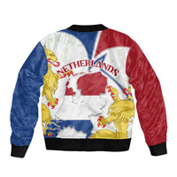 Multicolor bomber jacket with 'NETHERLANDS' lettering and map with lion accents