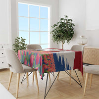 Netherlands Farm Landscape Tablecloth with Tractor and Tulips