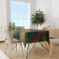 Togo Tablecloth with Red Lion Head Design and Traditional African Pattern
