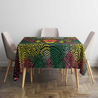 Togo Tablecloth with Red Lion Head Design and Traditional African Pattern