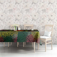 Togo Tablecloth with Red Lion Head Design and Traditional African Pattern