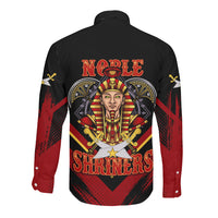 Noble Shriners Long Sleeve Button Shirt Masonic Egyptian Pharaoh Scimitar Emblem