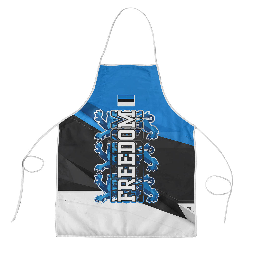 Estonia Flag 1884 Freedom Apron Geometric Lion Crest National Pride