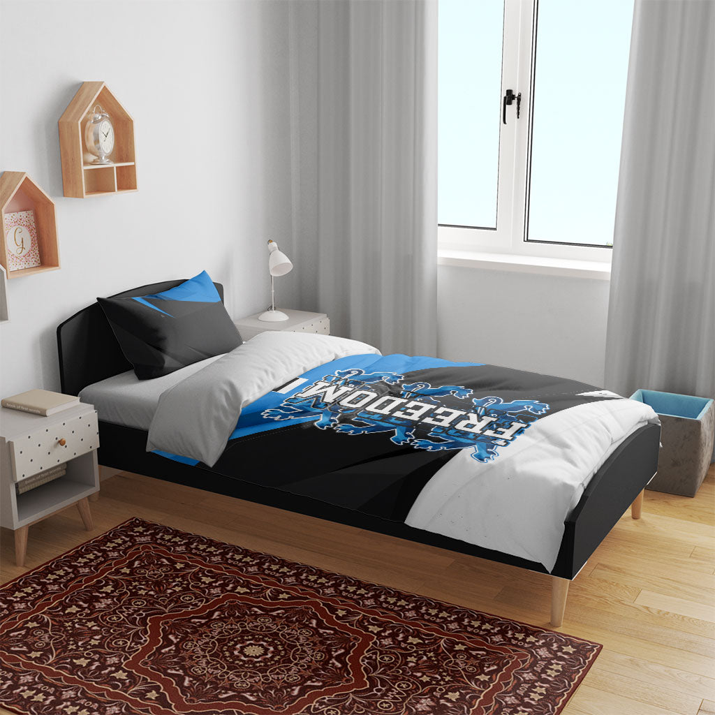 Estonia Flag 1884 Freedom Bedding Set Geometric Lion Crest National Pride