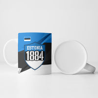 Estonia Flag 1884 Freedom Ceramic Mug Geometric Lion Crest National Pride