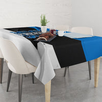 Estonia Flag 1884 Freedom Tablecloth Geometric Lion Crest National Pride