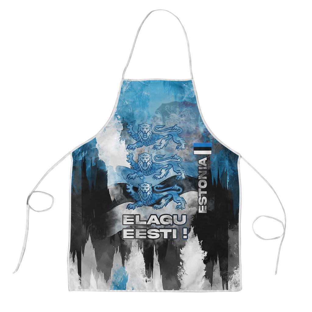 Estonia Elagu Eesti Lions Apron Watercolor Splash Flag Heraldic