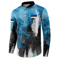 Estonia Elagu Eesti Lions Button Sweatshirt Watercolor Splash Flag Heraldic