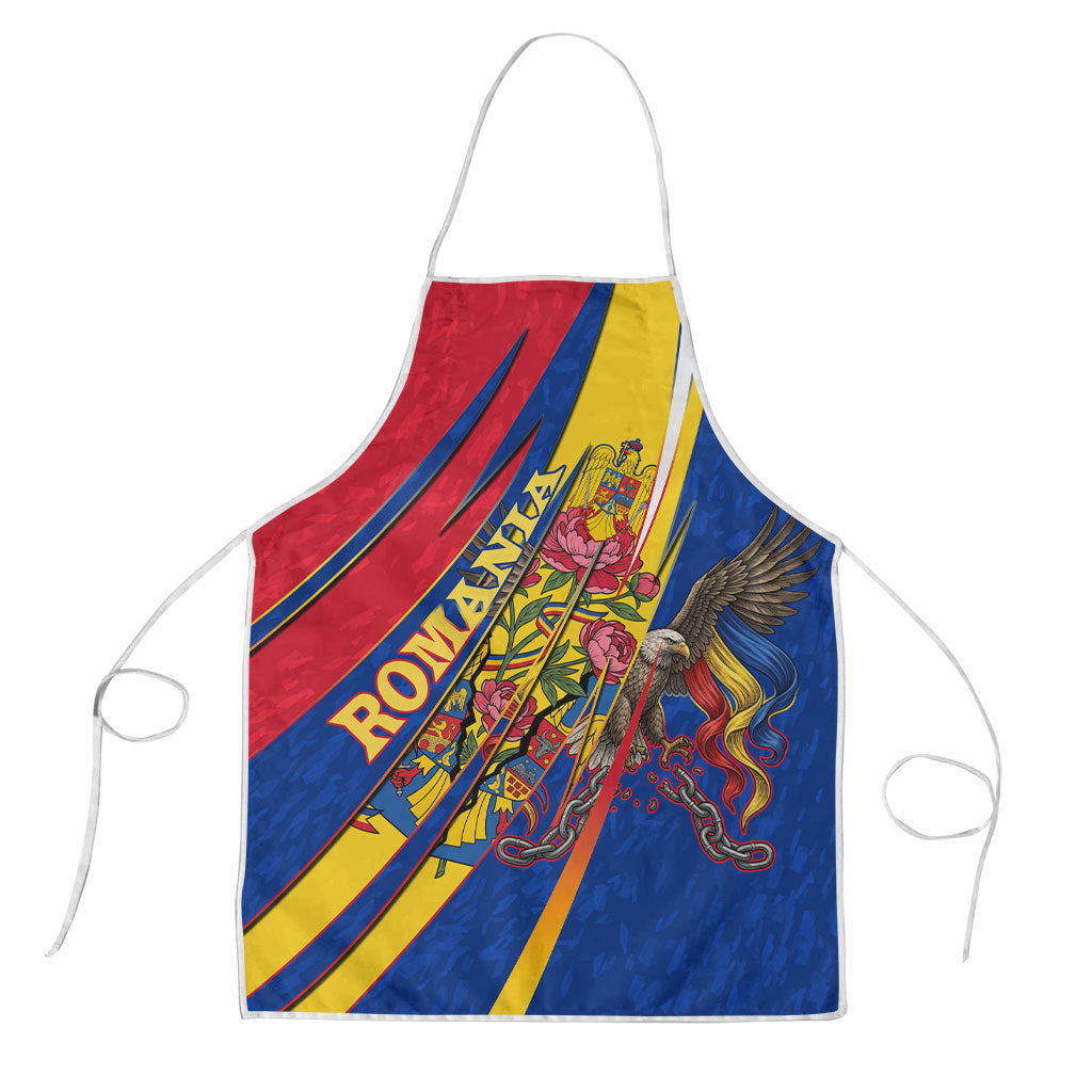 Romania Flag Day Apron Libertate Ziua Drapelului - Eagle Patriotic Tricolor Floral