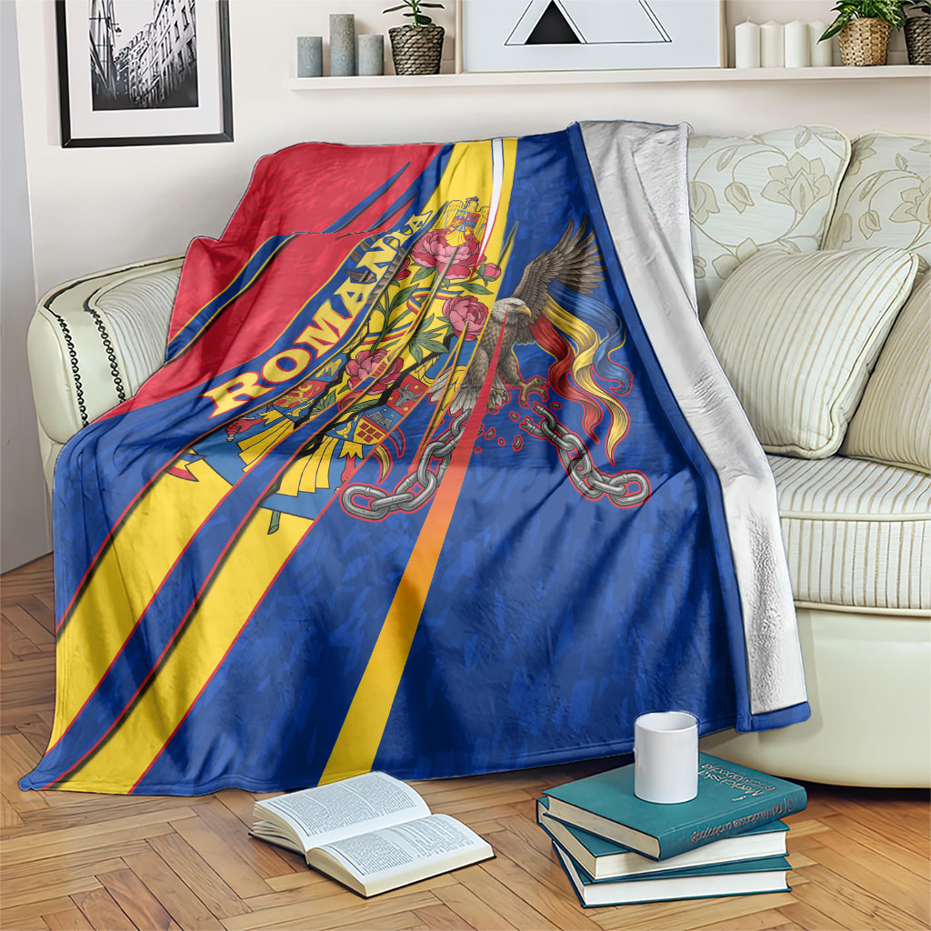 Romania Flag Day Blanket Libertate Ziua Drapelului - Eagle Patriotic Tricolor Floral