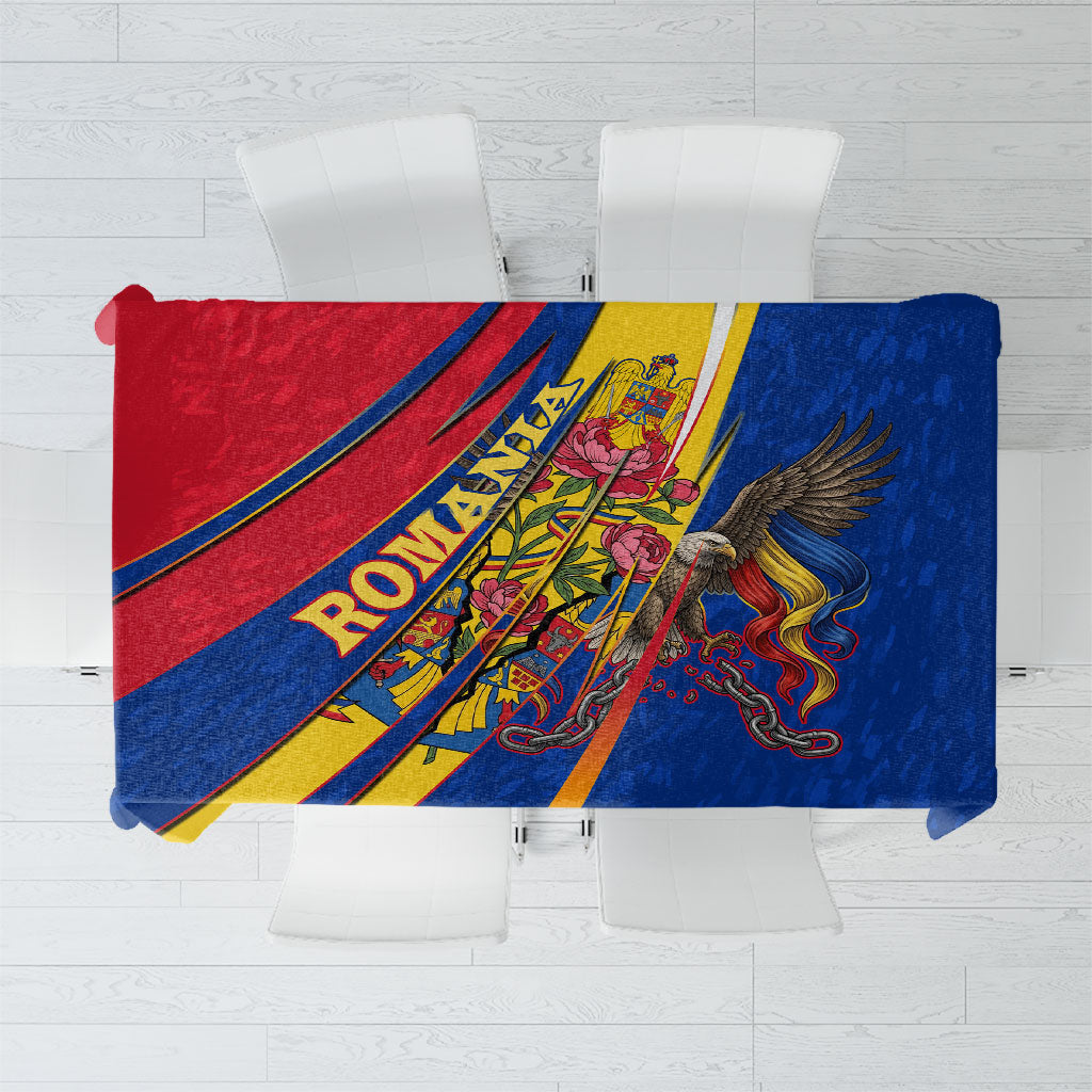 Romania Flag Day Tablecloth Libertate Ziua Drapelului - Eagle Patriotic Tricolor Floral