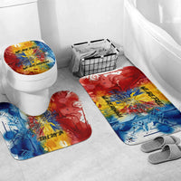 Romania We Are Free Eagle Bathroom Set Romanian Flag Broken Chains - Watercolor Style