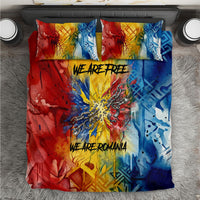 Romania We Are Free Eagle Bedding Set Romanian Flag Broken Chains - Watercolor Style
