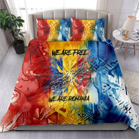 Romania We Are Free Eagle Bedding Set Romanian Flag Broken Chains - Watercolor Style