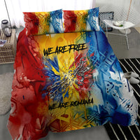 Romania We Are Free Eagle Bedding Set Romanian Flag Broken Chains - Watercolor Style