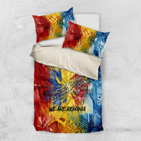 Romania We Are Free Eagle Bedding Set Romanian Flag Broken Chains - Watercolor Style