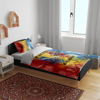 Romania We Are Free Eagle Bedding Set Romanian Flag Broken Chains - Watercolor Style