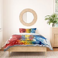 Romania We Are Free Eagle Bedding Set Romanian Flag Broken Chains - Watercolor Style