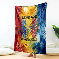 Romania We Are Free Eagle Blanket Romanian Flag Broken Chains - Watercolor Style