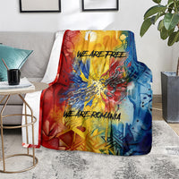 Romania We Are Free Eagle Blanket Romanian Flag Broken Chains - Watercolor Style