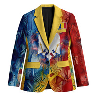 Romania We Are Free Eagle Blazer Romanian Flag Broken Chains - Watercolor Style
