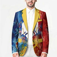 Romania We Are Free Eagle Blazer Romanian Flag Broken Chains - Watercolor Style