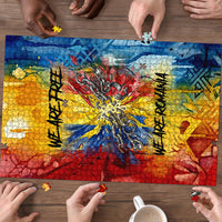 Romania We Are Free Eagle Puzzle Romanian Flag Broken Chains - Watercolor Style