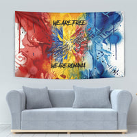 Romania We Are Free Eagle Tapestry Romanian Flag Broken Chains - Watercolor Style