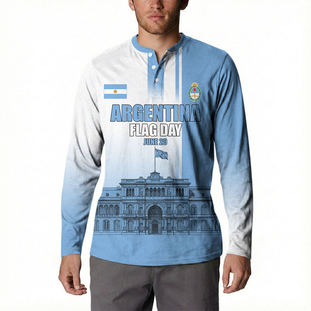Personalized Argentina Flag Day Button Sweatshirt Sun Of May Patriotic Blue Gradient Sketch
