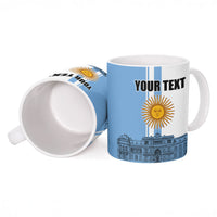 Personalized Argentina Flag Day Ceramic Mug Sun Of May Patriotic Blue Gradient Sketch