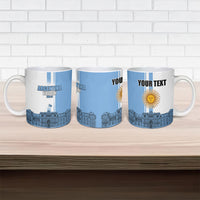Personalized Argentina Flag Day Ceramic Mug Sun Of May Patriotic Blue Gradient Sketch