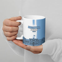 Personalized Argentina Flag Day Ceramic Mug Sun Of May Patriotic Blue Gradient Sketch