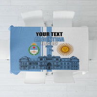 Personalized Argentina Flag Day Tablecloth Sun Of May Patriotic Blue Gradient Sketch